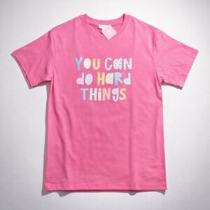NWT Callie Danielle You Can Do Hard Things Pink Graphic T Girl Core-M